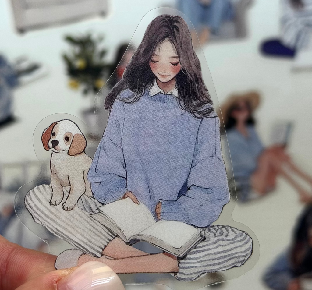 Cozy Reading Girl Stickers 💙-30pcs